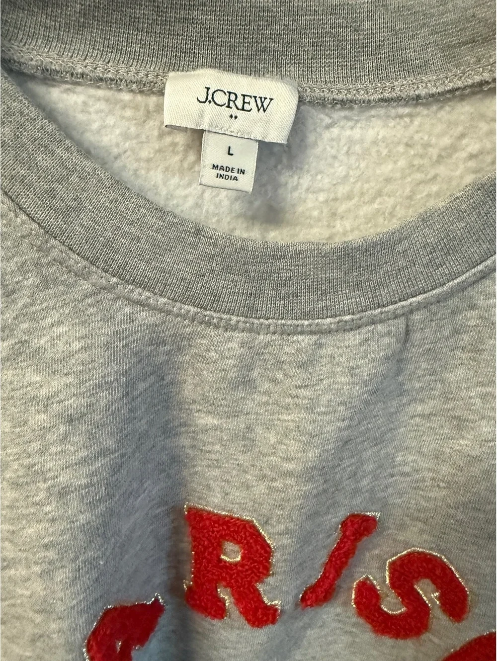 J.Crew Gray 'Paris' Fleece Sweatshirt Size Large